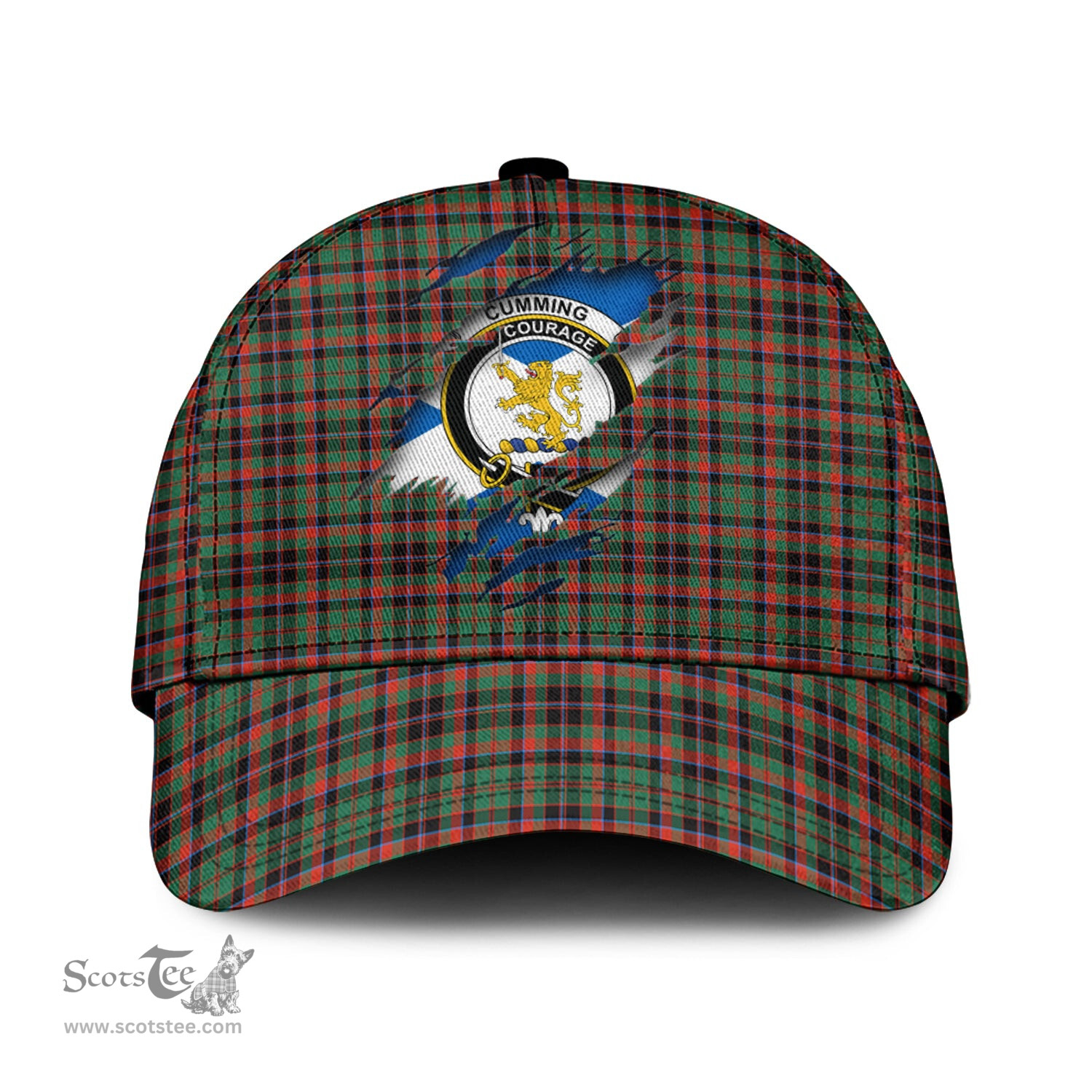 Scottish Cumming Hunting Ancient Family Crest In Me Style Tartan Cap ScotsTee Shop - Tartan Plaid - scotstee.com