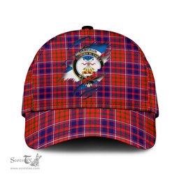 Scottish Cameron of Lochiel Modern Family Crest In Me Style Tartan Cap ScotsTee Shop - Tartan Plaid - scotstee.com