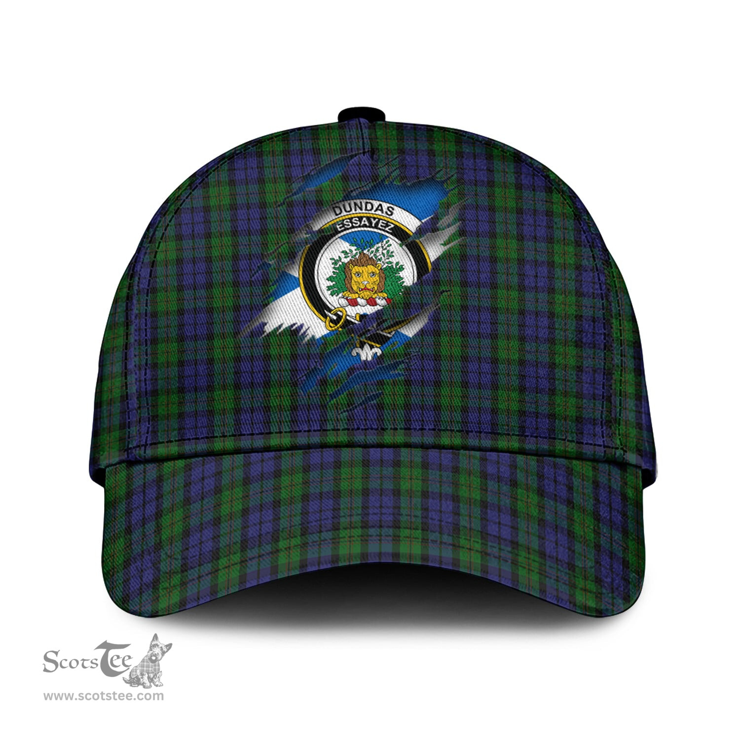 Scottish Dundas Family Crest In Me Style Tartan Cap ScotsTee Shop - Tartan Plaid - scotstee.com