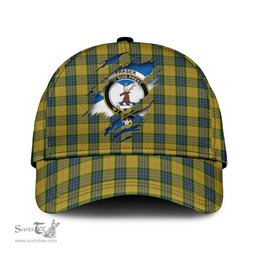 Scottish Fraser Yellow Family Crest In Me Style Tartan Cap ScotsTee Shop - Tartan Plaid - scotstee.com