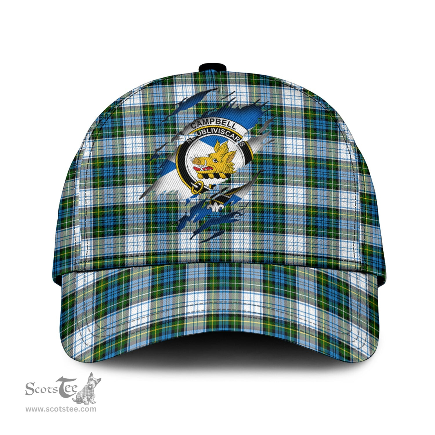 Scottish Campbell Dress Family Crest In Me Style Tartan Cap ScotsTee Shop - Tartan Plaid - scotstee.com