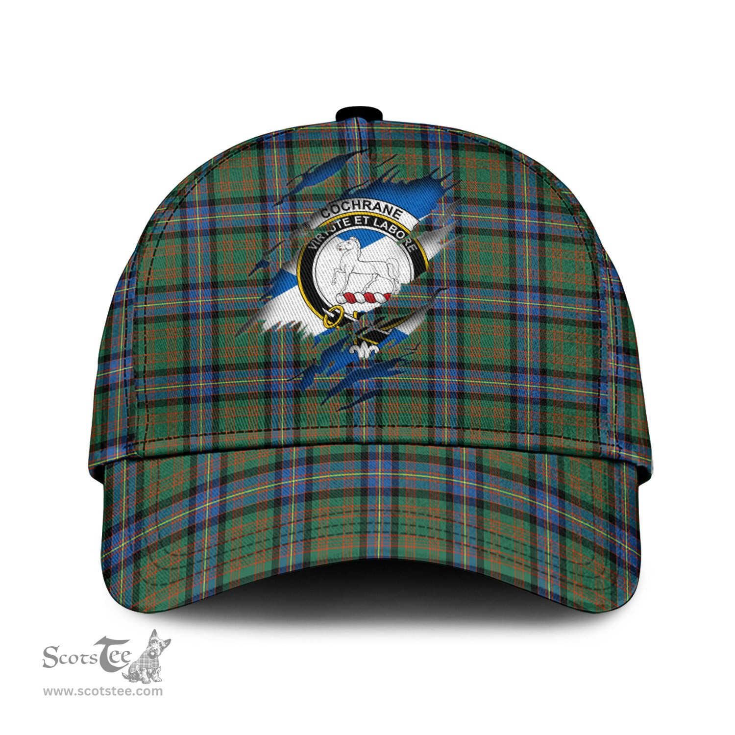 Scottish Cochrane Ancient Family Crest In Me Style Tartan Cap ScotsTee Shop - Tartan Plaid - scotstee.com