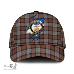 Scottish Cameron of Erracht Weathered Family Crest In Me Style Tartan Cap ScotsTee Shop - Tartan Plaid - scotstee.com
