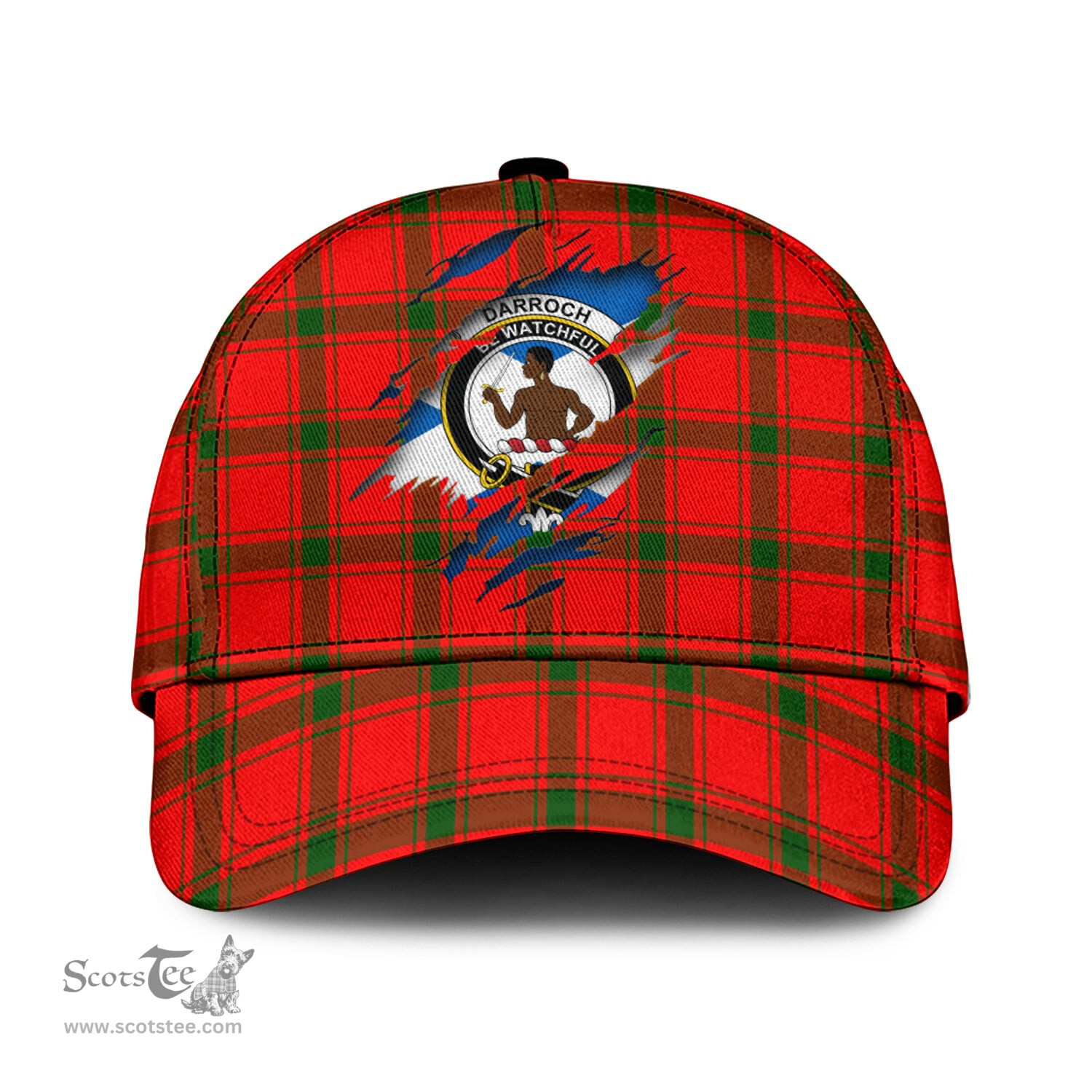 Scottish Darroch Family Crest In Me Style Tartan Cap ScotsTee Shop - Tartan Plaid - scotstee.com
