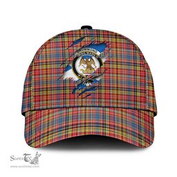 Scottish Drummond of Strathallan Modern Family Crest In Me Style Tartan Cap ScotsTee Shop - Tartan Plaid - scotstee.com