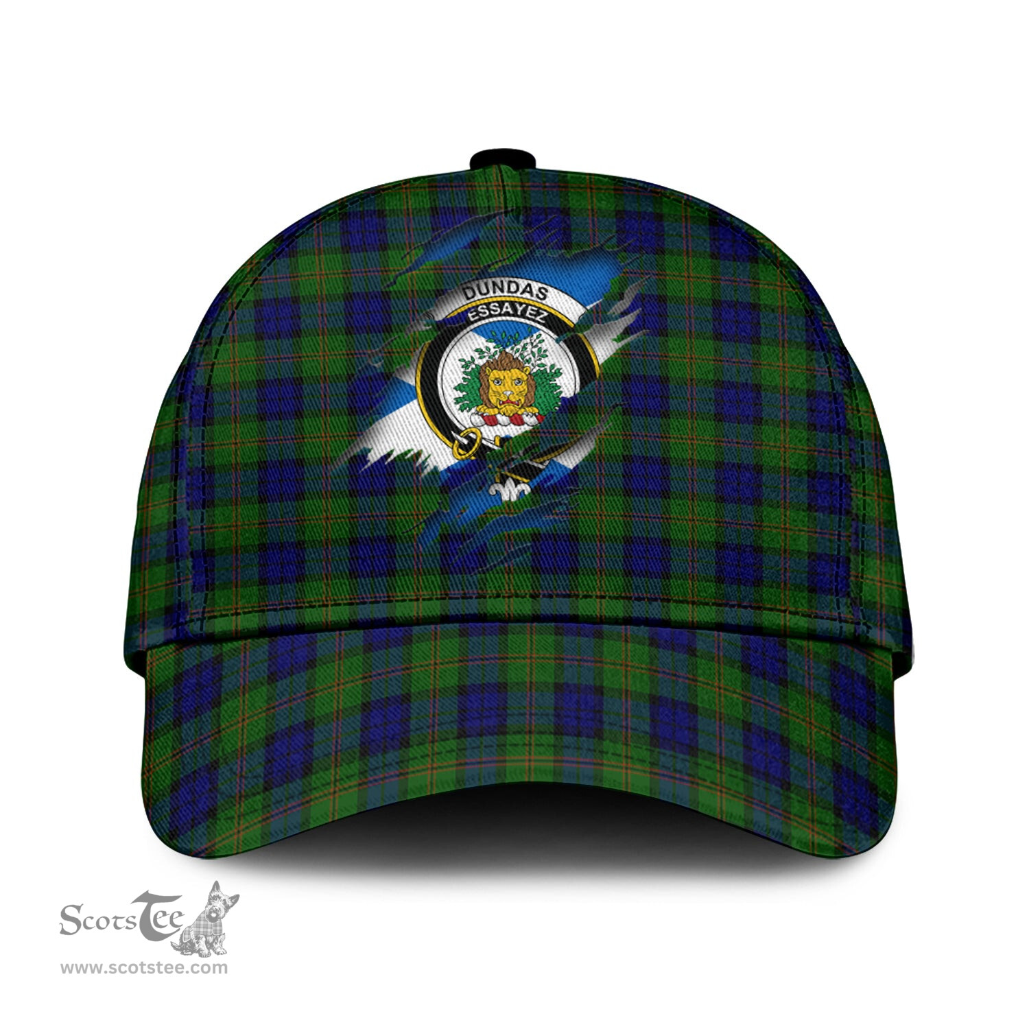 Scottish Dundas Modern Family Crest In Me Style Tartan Cap ScotsTee Shop - Tartan Plaid - scotstee.com