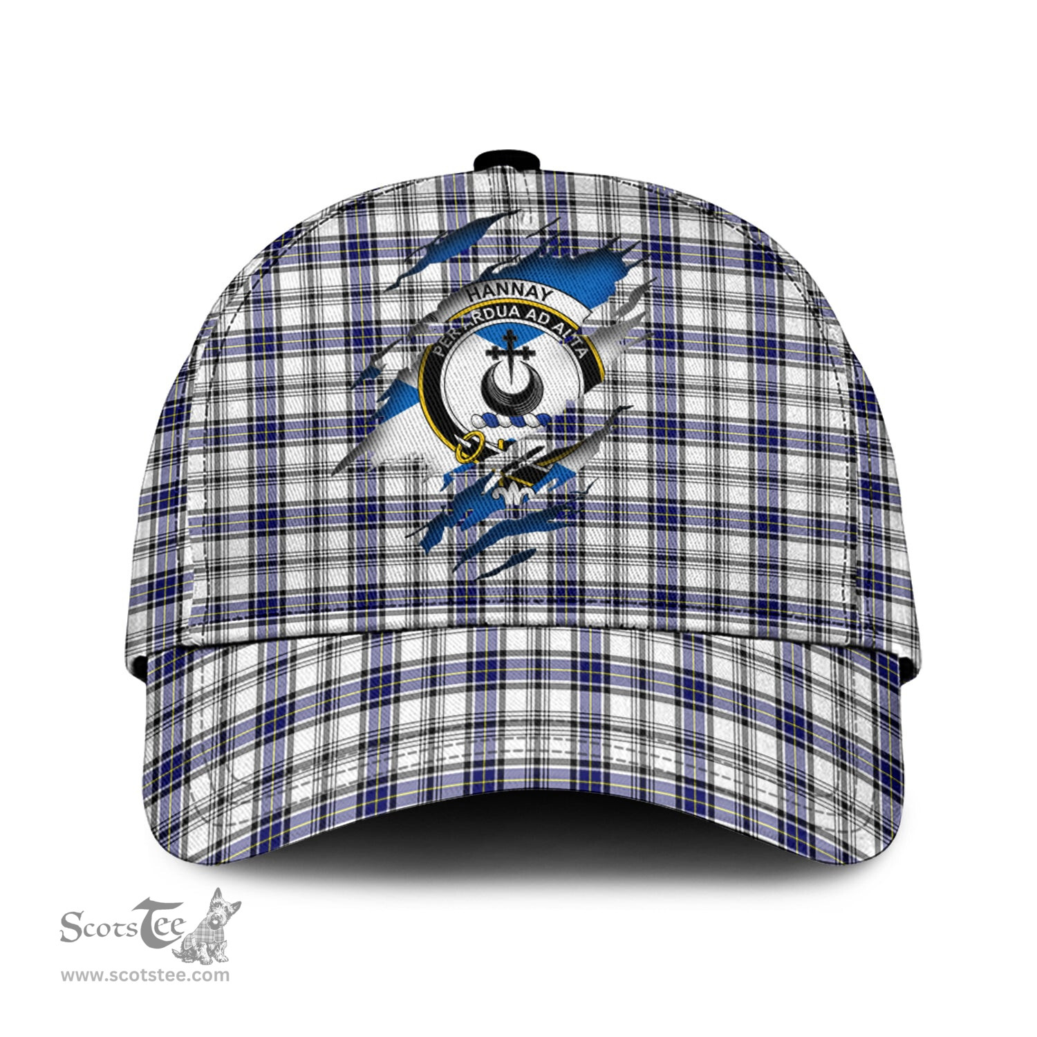 Scottish Hannay Modern Family Crest In Me Style Tartan Cap ScotsTee Shop - Tartan Plaid - scotstee.com