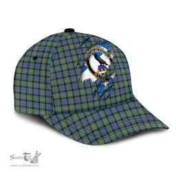 Scottish MacDonell of Glengarry Ancient Family Crest In Me Style Tartan Cap ScotsTee Shop - Tartan Plaid - scotstee.com