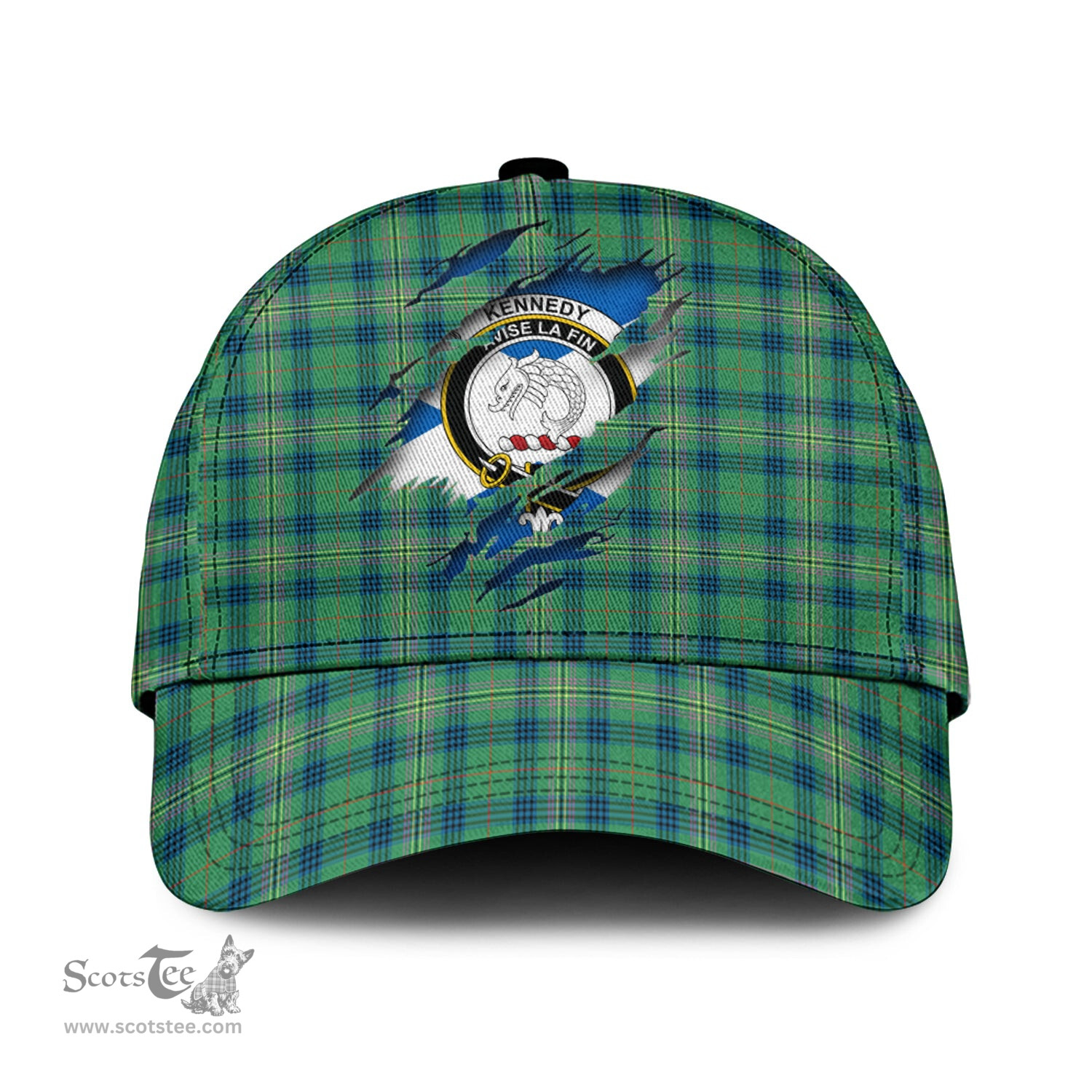 Scottish Kennedy Ancient Family Crest In Me Style Tartan Cap ScotsTee Shop - Tartan Plaid - scotstee.com