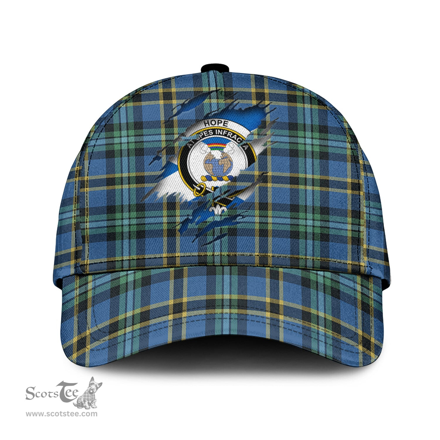 Scottish Hope Ancient Family Crest In Me Style Tartan Cap ScotsTee Shop - Tartan Plaid - scotstee.com