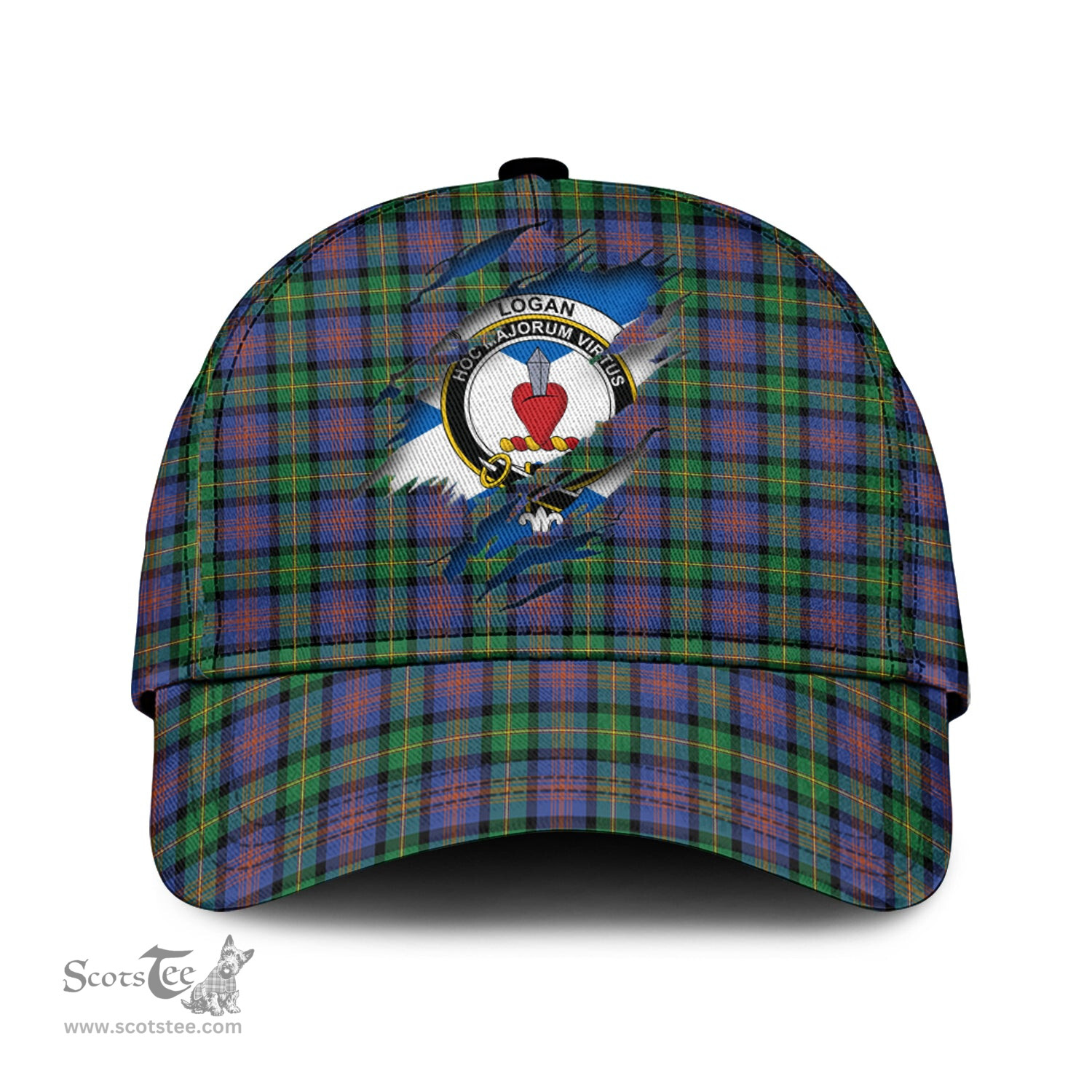 Scottish Logan Ancient Family Crest In Me Style Tartan Cap ScotsTee Shop - Tartan Plaid - scotstee.com