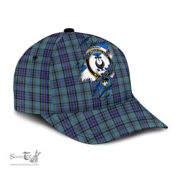 Scottish Hannay Blue Family Crest In Me Style Tartan Cap ScotsTee Shop - Tartan Plaid - scotstee.com