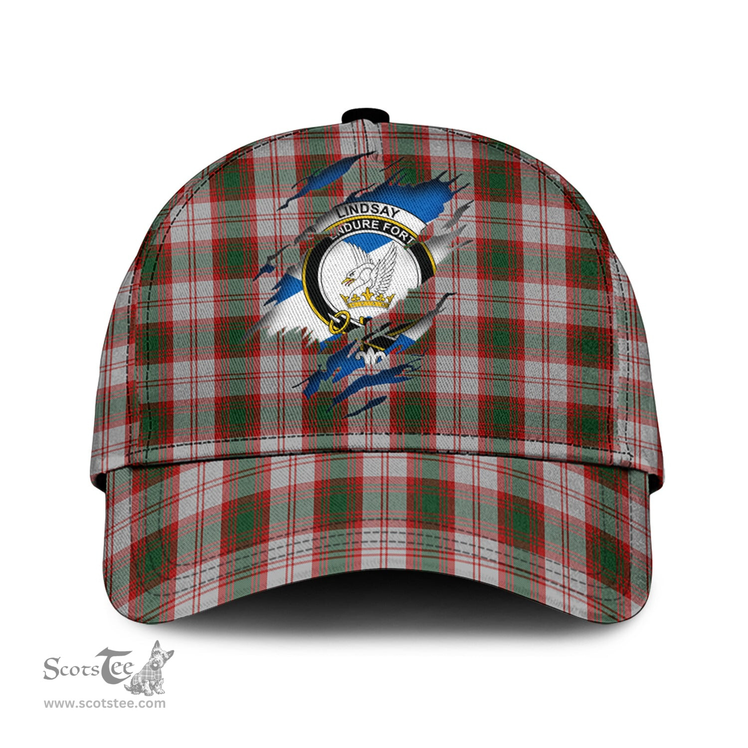 Scottish Lindsay Dress Red Family Crest In Me Style Tartan Cap ScotsTee Shop - Tartan Plaid - scotstee.com