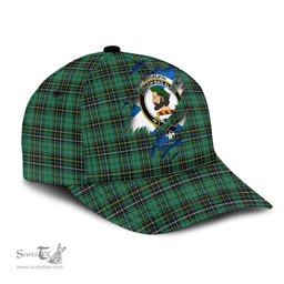 Scottish MacAlpin Ancient Family Crest In Me Style Tartan Cap ScotsTee Shop - Tartan Plaid - scotstee.com