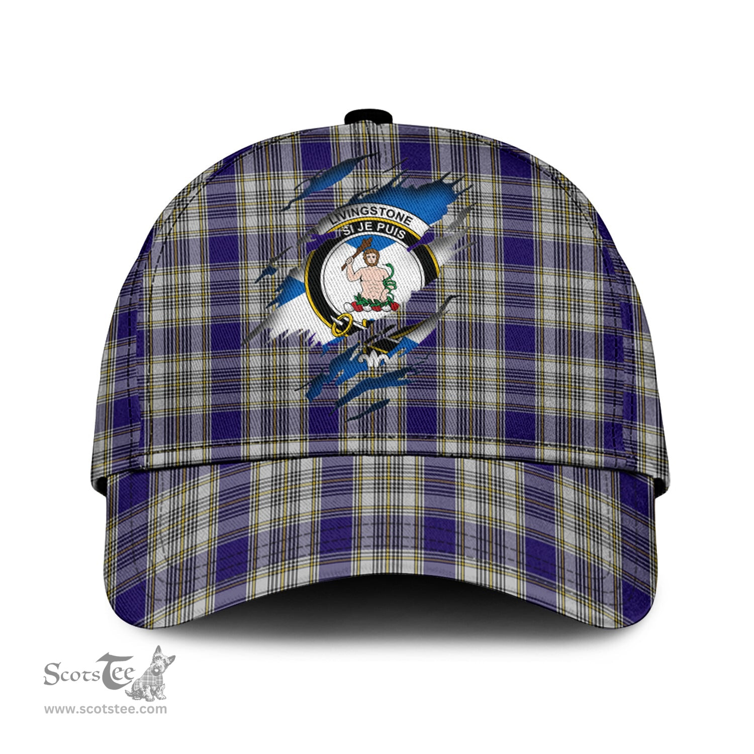 Scottish Livingston Dress Family Crest In Me Style Tartan Cap ScotsTee Shop - Tartan Plaid - scotstee.com