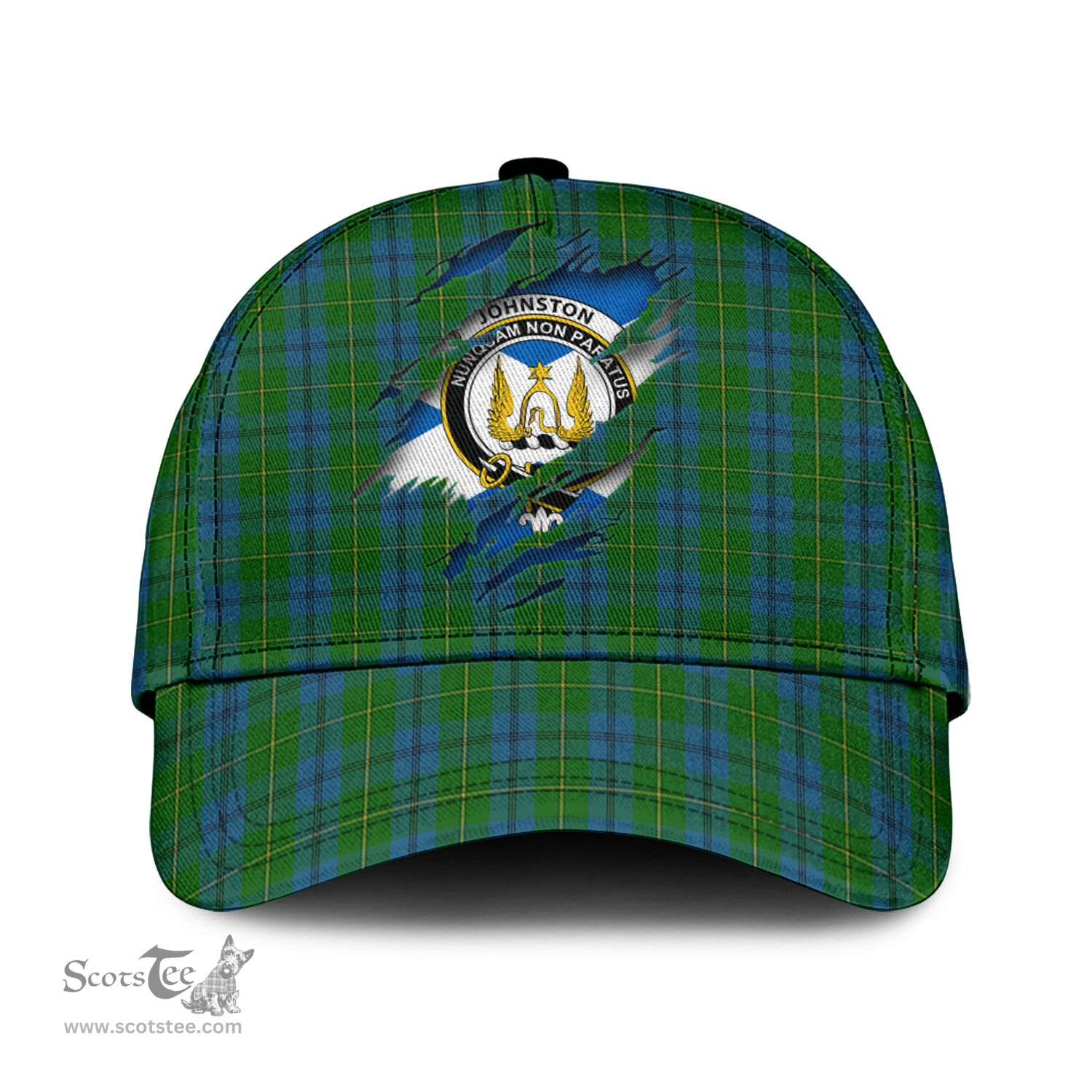 Scottish Johnston Family Crest In Me Style Tartan Cap ScotsTee Shop - Tartan Plaid - scotstee.com