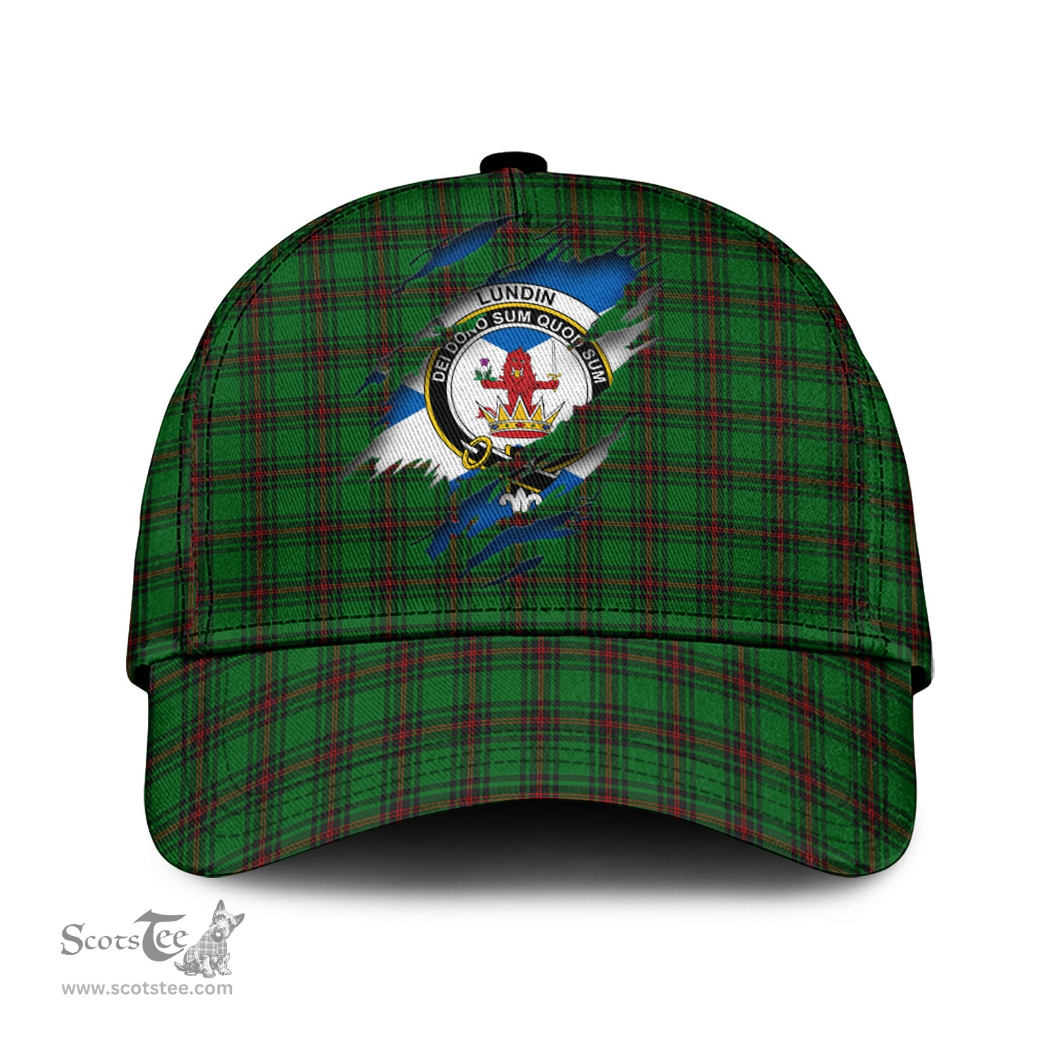 Scottish Lundin Family Crest In Me Style Tartan Cap ScotsTee Shop - Tartan Plaid - scotstee.com