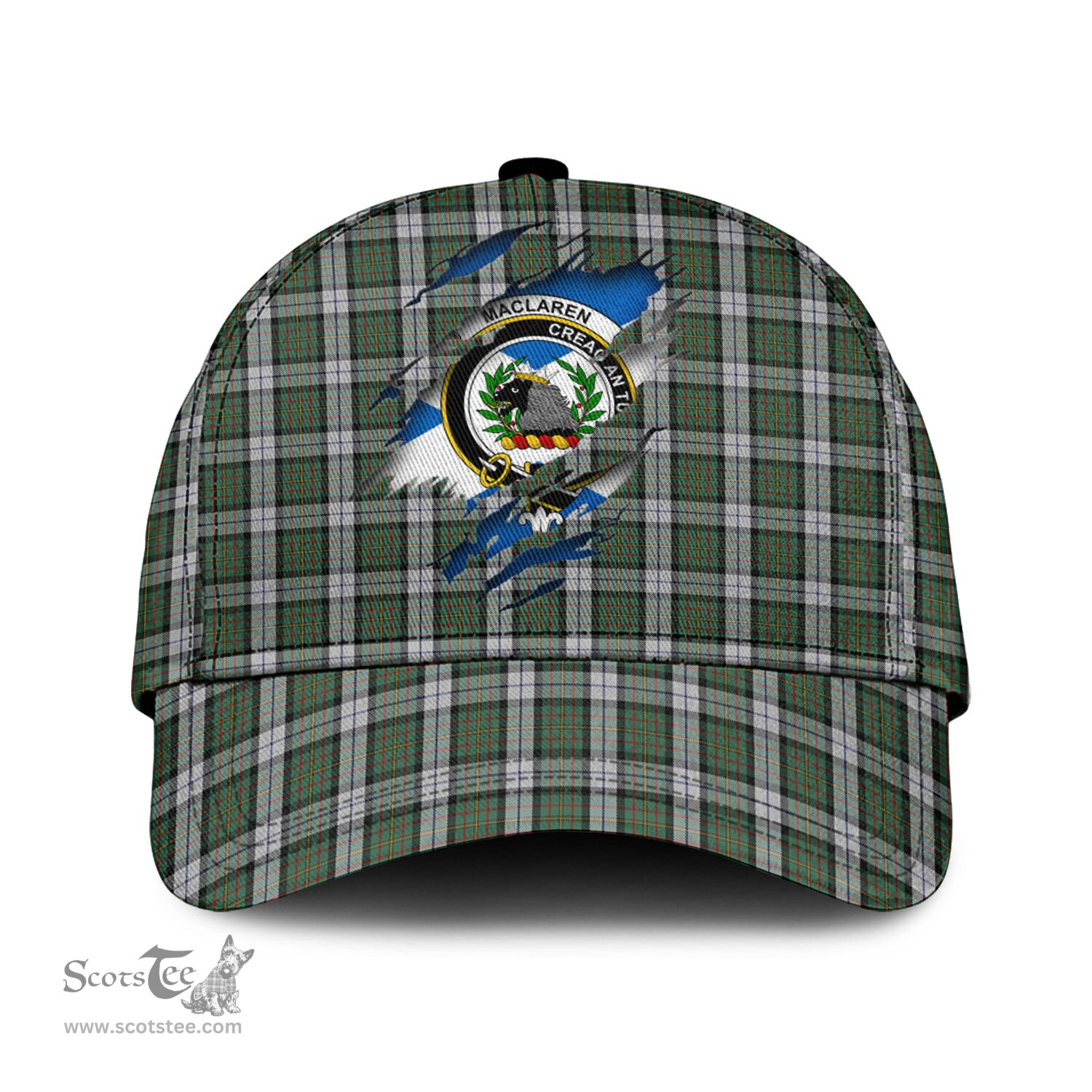 Scottish MacLaren Dress Family Crest In Me Style Tartan Cap ScotsTee Shop - Tartan Plaid - scotstee.com