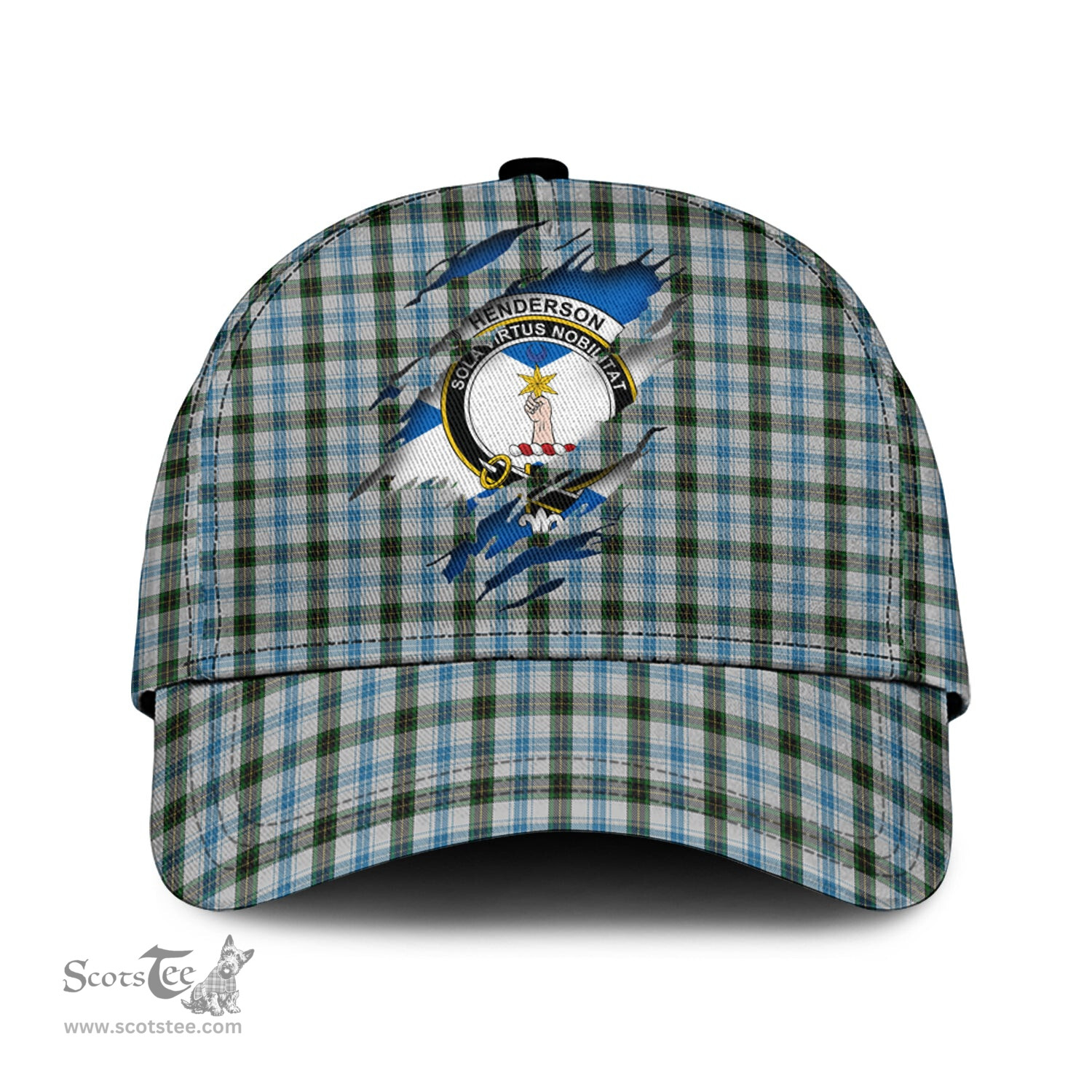Scottish Henderson Dress Family Crest In Me Style Tartan Cap ScotsTee Shop - Tartan Plaid - scotstee.com