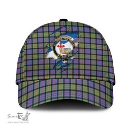 Scottish MacDonald Ancient Family Crest In Me Style Tartan Cap ScotsTee Shop - Tartan Plaid - scotstee.com