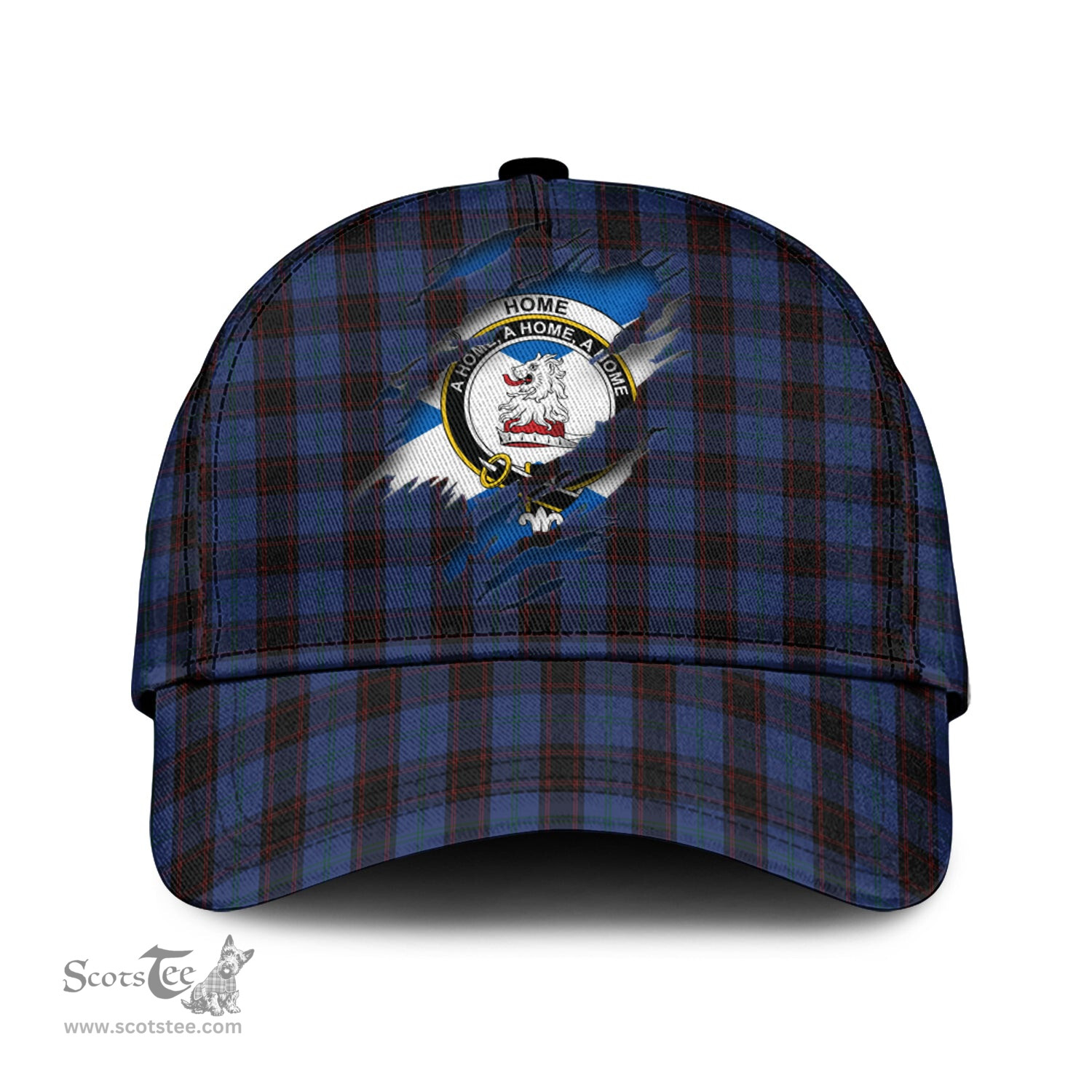 Scottish Home (Hume) Family Crest In Me Style Tartan Cap ScotsTee Shop - Tartan Plaid - scotstee.com
