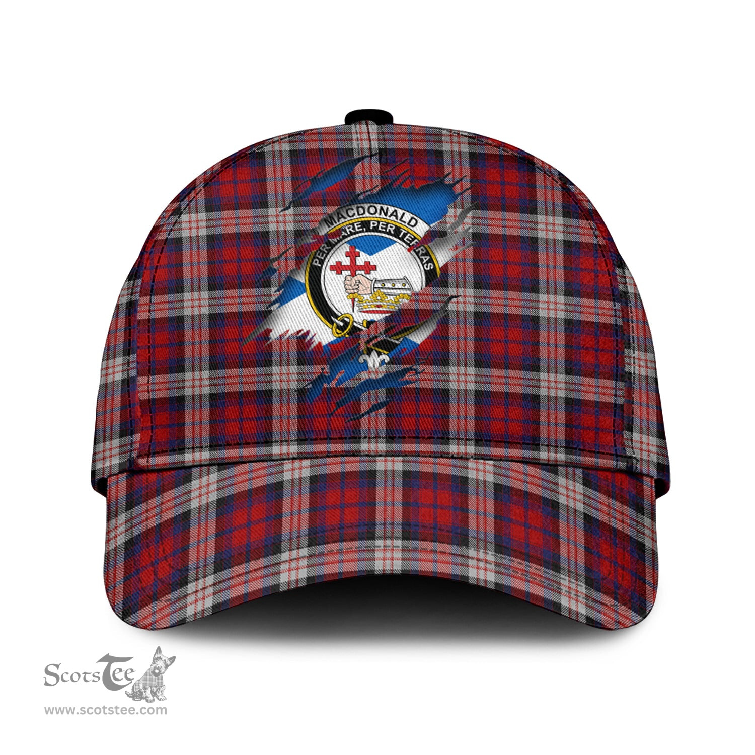 Scottish MacDonald Dress Irish Family Crest In Me Style Tartan Cap ScotsTee Shop - Tartan Plaid - scotstee.com