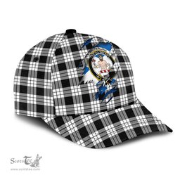 Scottish MacFarlane Black White Family Crest In Me Style Tartan Cap ScotsTee Shop - Tartan Plaid - scotstee.com