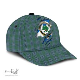 Scottish Irvine of Drum Family Crest In Me Style Tartan Cap ScotsTee Shop - Tartan Plaid - scotstee.com