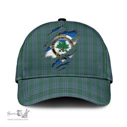 Scottish Irvine of Drum Family Crest In Me Style Tartan Cap ScotsTee Shop - Tartan Plaid - scotstee.com