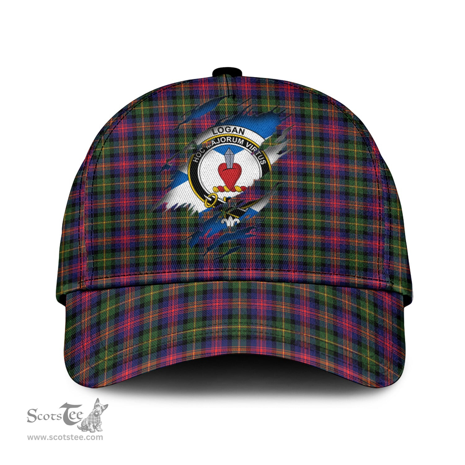 Scottish Logan Modern Family Crest In Me Style Tartan Cap ScotsTee Shop - Tartan Plaid - scotstee.com