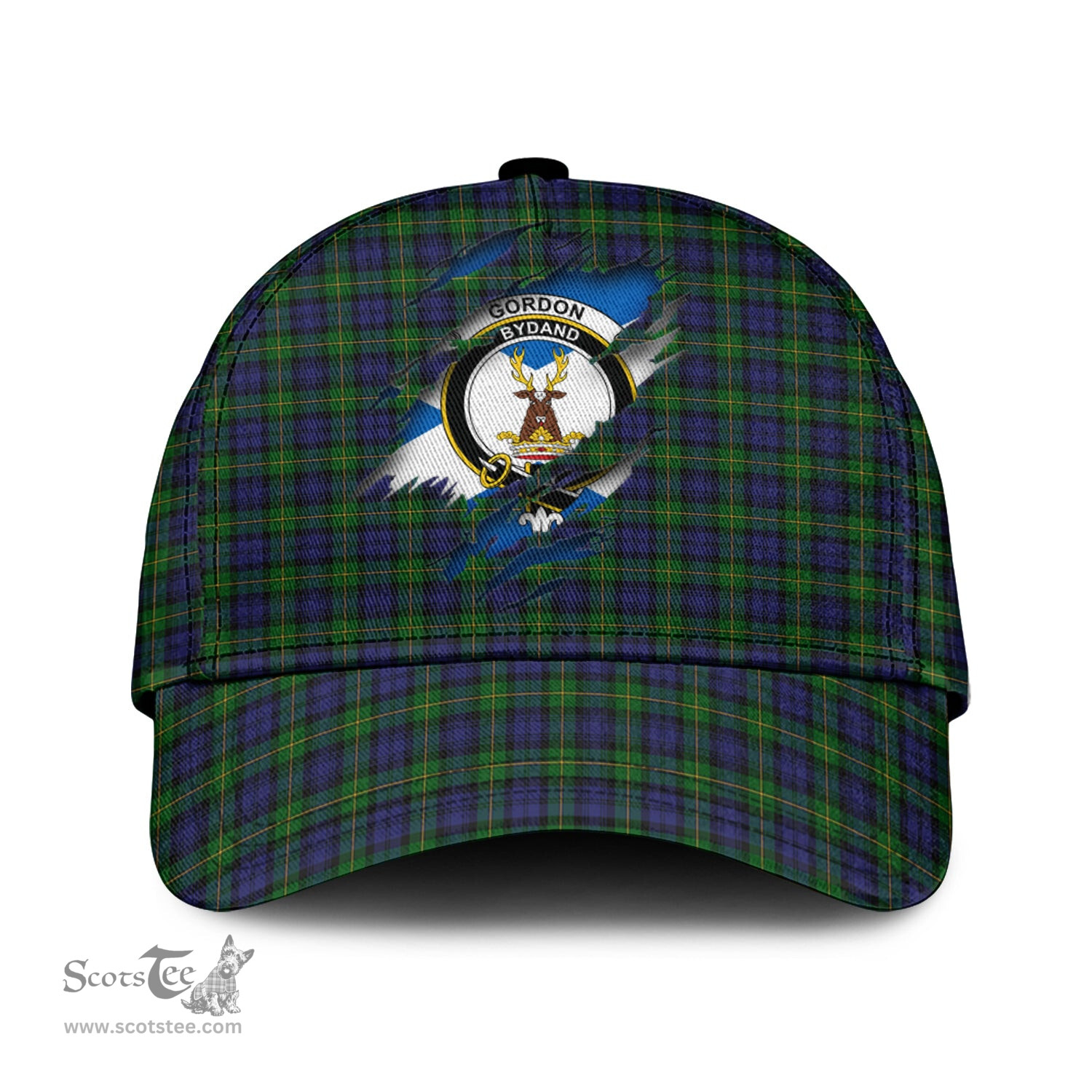 Scottish Gordon Family Crest In Me Style Tartan Cap ScotsTee Shop - Tartan Plaid - scotstee.com