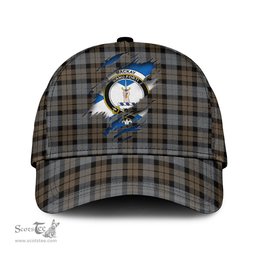 Scottish MacKay Weathered Family Crest In Me Style Tartan Cap ScotsTee Shop - Tartan Plaid - scotstee.com