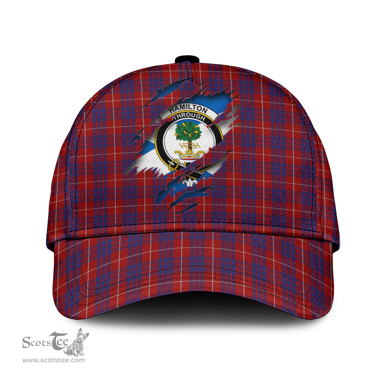 Scottish Hamilton Family Crest In Me Style Tartan Cap ScotsTee Shop - Tartan Plaid - scotstee.com