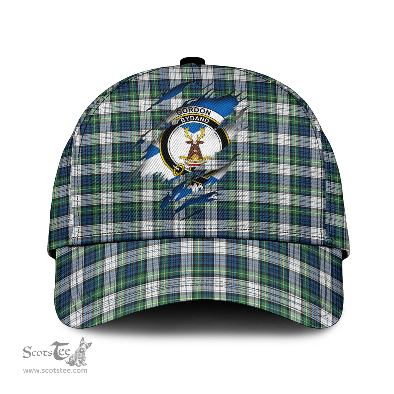 Scottish Gordon Dress Ancient Family Crest In Me Style Tartan Cap ScotsTee Shop - Tartan Plaid - scotstee.com