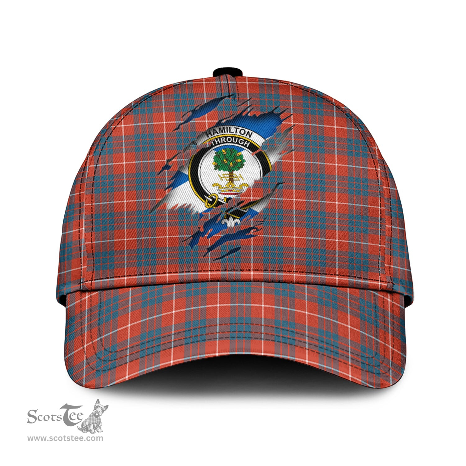 Scottish Hamilton Ancient Family Crest In Me Style Tartan Cap ScotsTee Shop - Tartan Plaid - scotstee.com