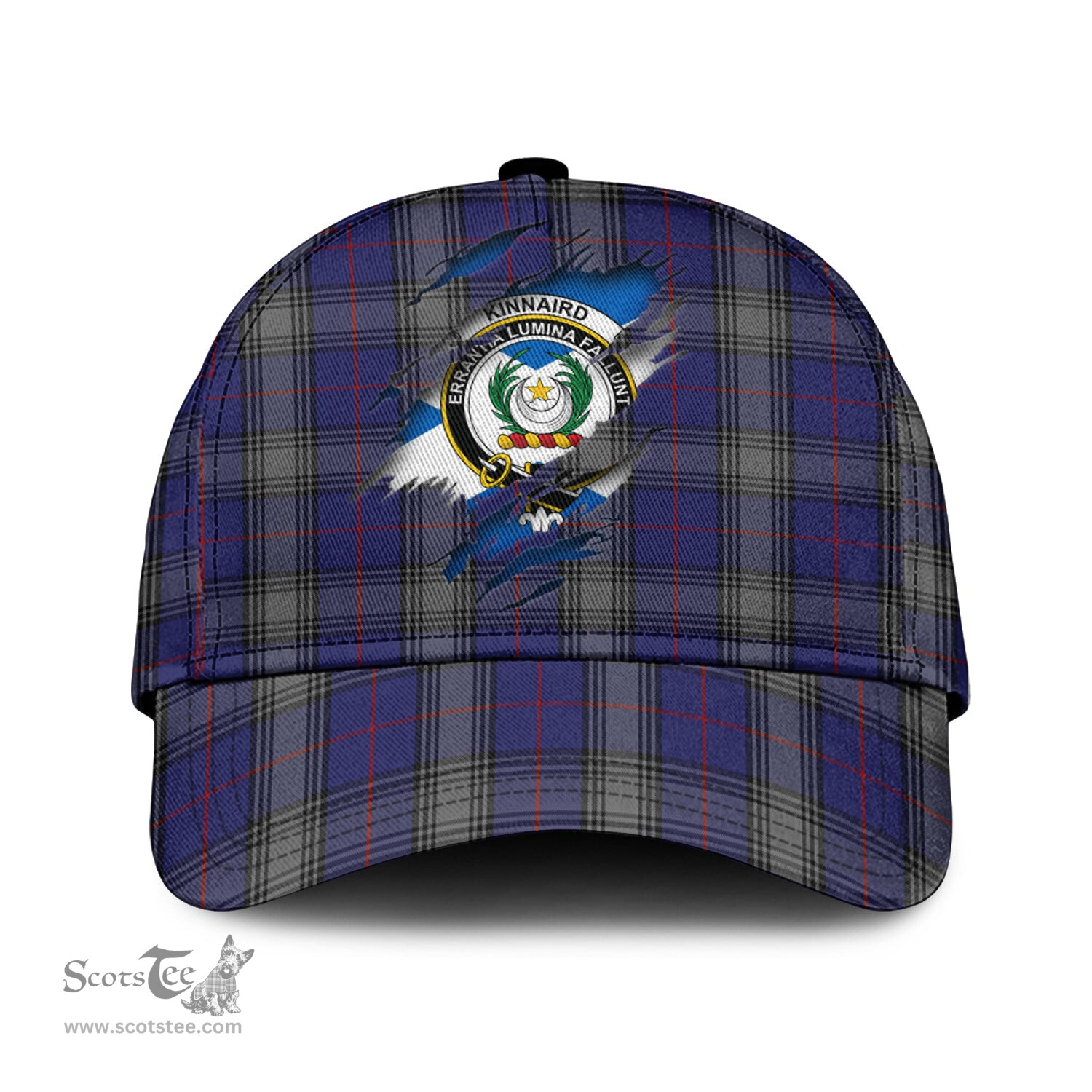 Scottish Kinnaird Family Crest In Me Style Tartan Cap ScotsTee Shop - Tartan Plaid - scotstee.com