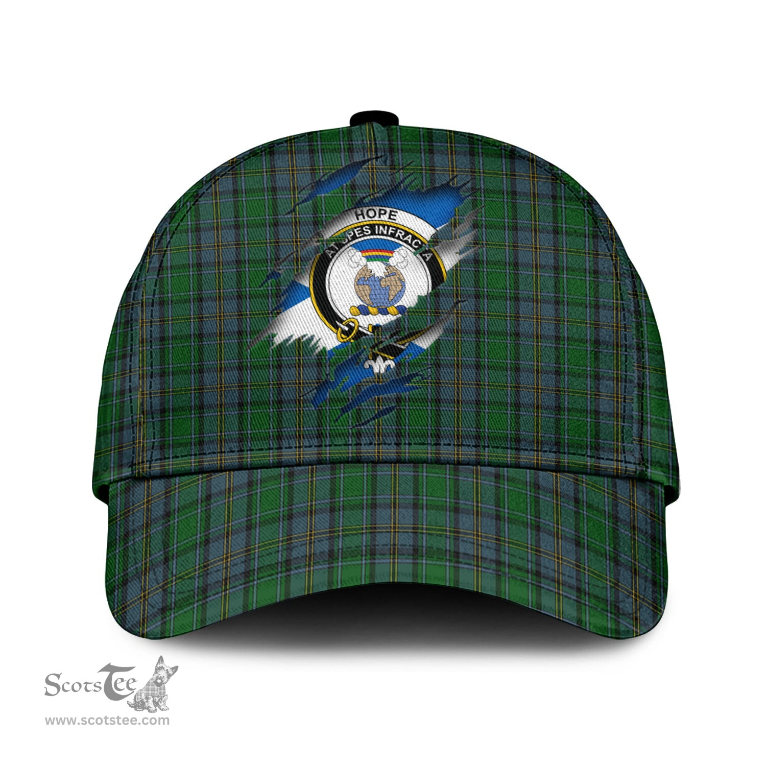 Scottish Hope Vere Family Crest In Me Style Tartan Cap ScotsTee Shop - Tartan Plaid - scotstee.com