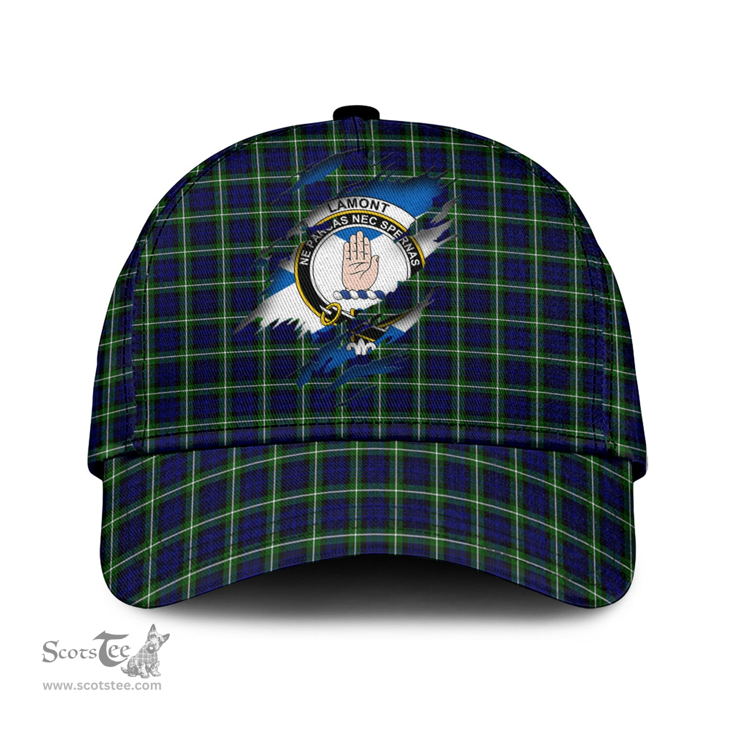 Scottish Lamont Modern Family Crest In Me Style Tartan Cap ScotsTee Shop - Tartan Plaid - scotstee.com