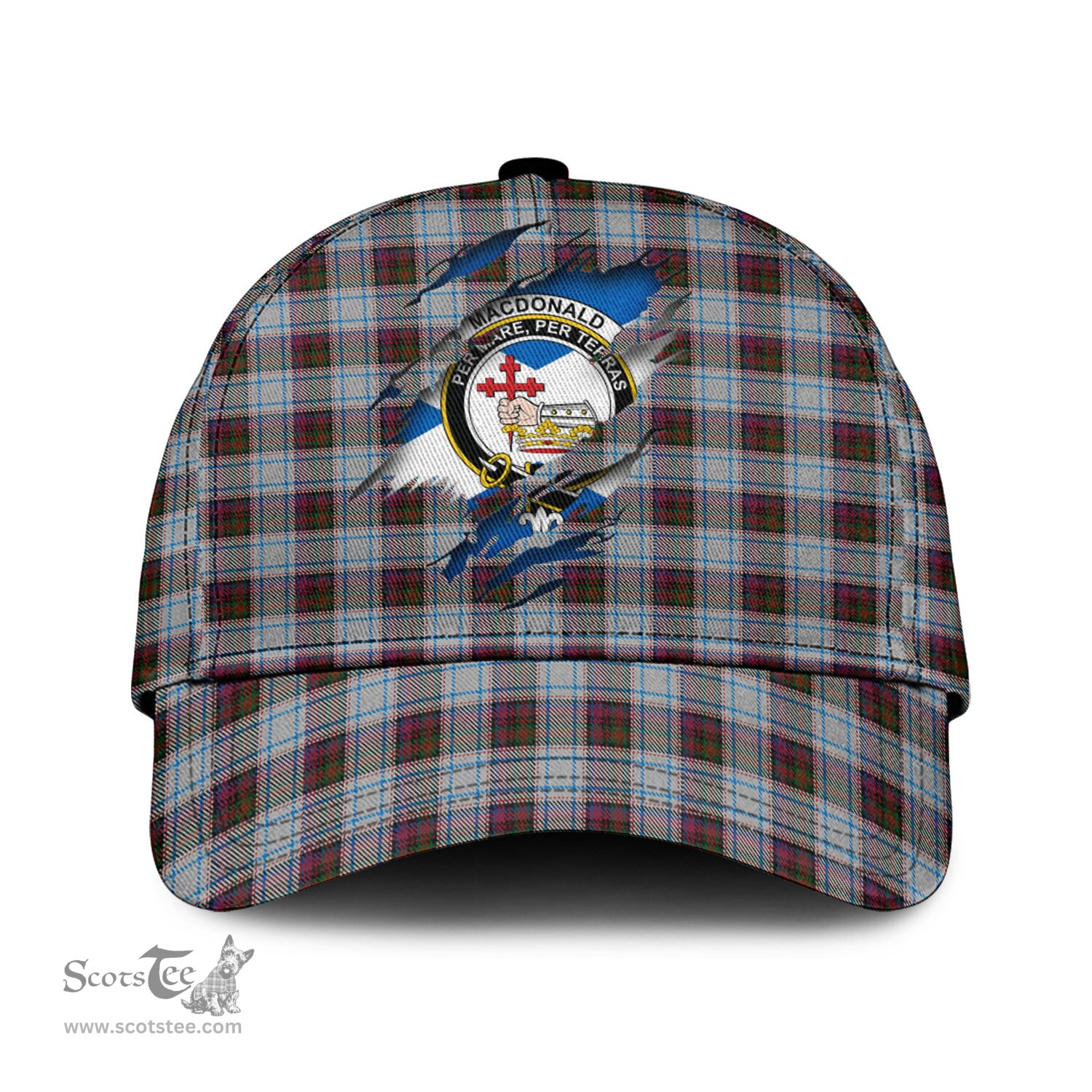 Scottish MacDonald Dress Ancient Family Crest In Me Style Tartan Cap ScotsTee Shop - Tartan Plaid - scotstee.com