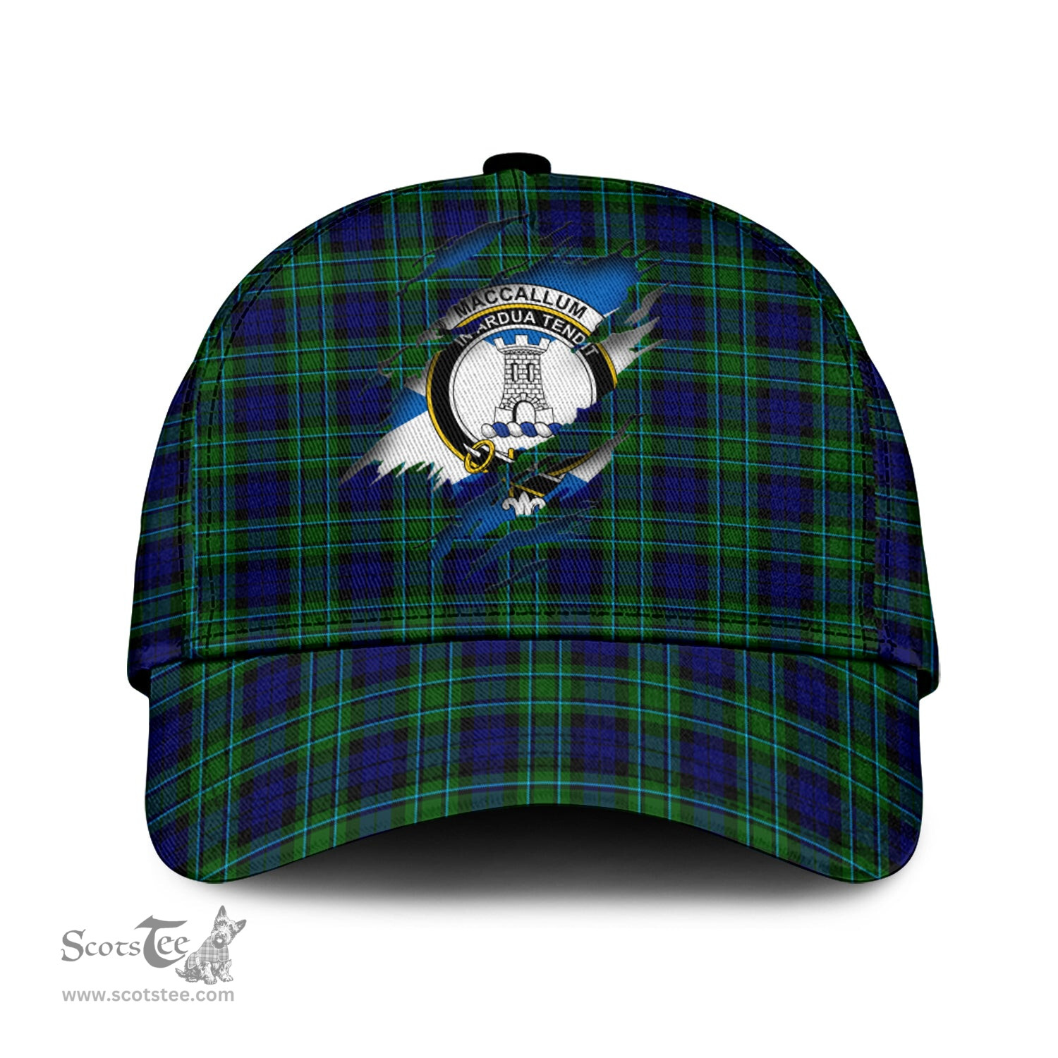 Scottish MacCallum Modern Family Crest In Me Style Tartan Cap ScotsTee Shop - Tartan Plaid - scotstee.com