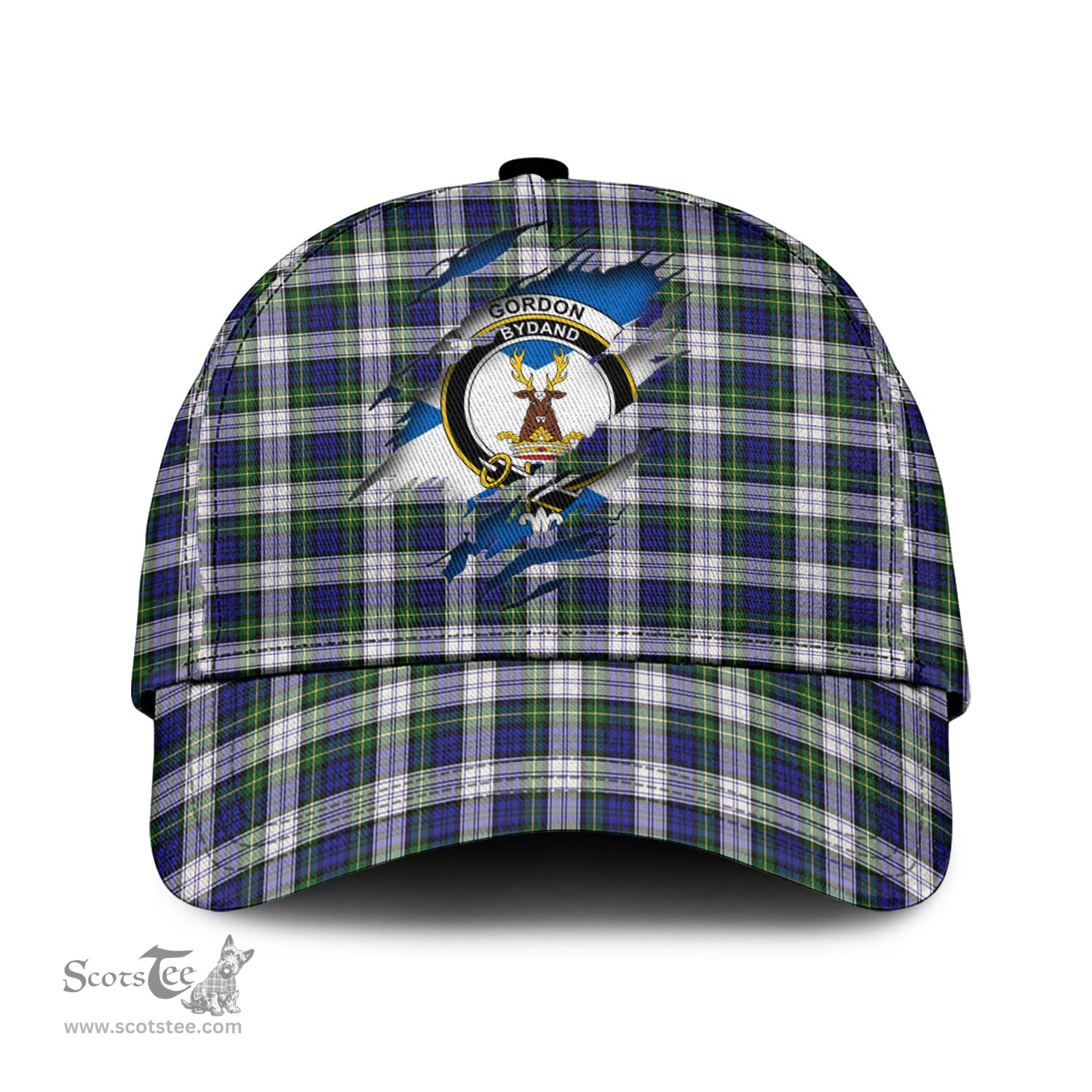 Scottish Gordon Dress Modern Family Crest In Me Style Tartan Cap ScotsTee Shop - Tartan Plaid - scotstee.com