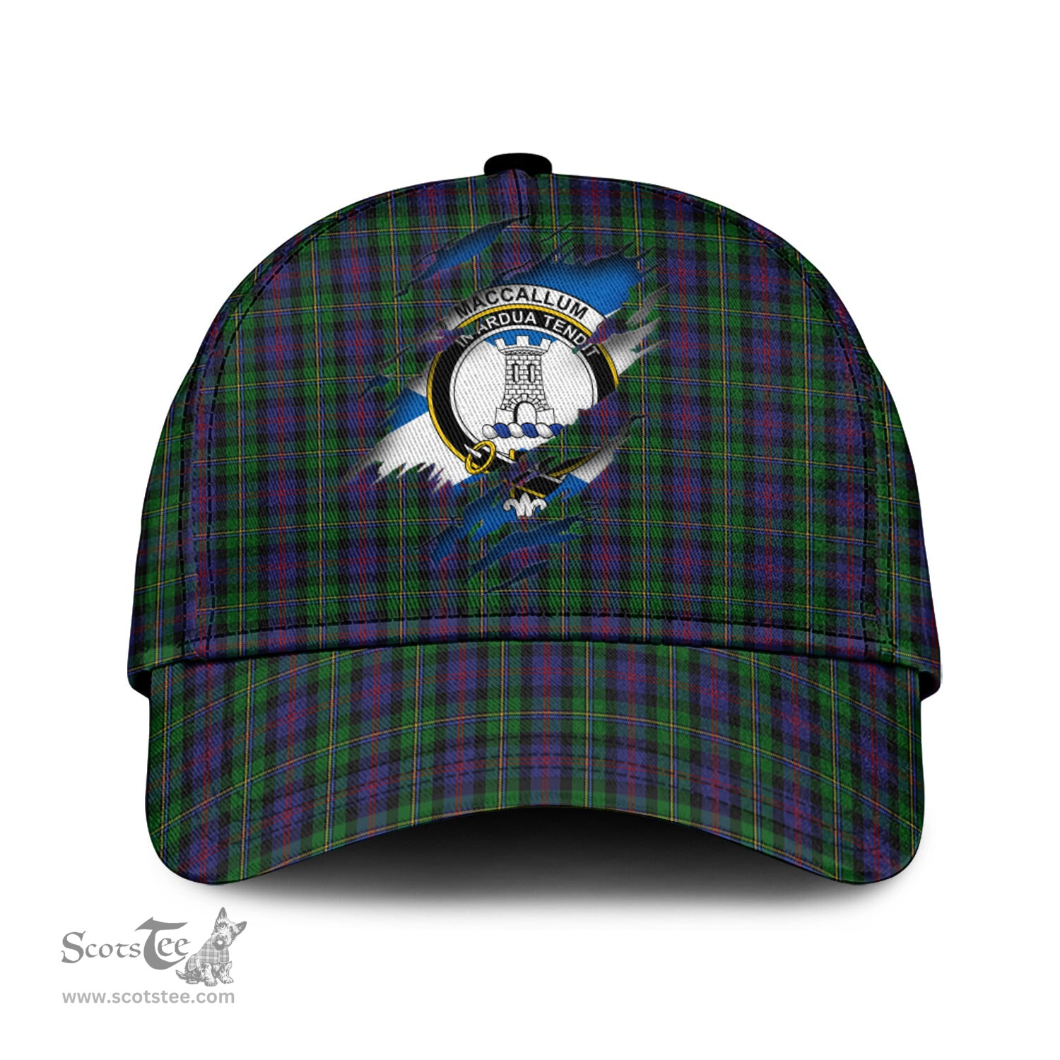 Scottish MacCallum Family Crest In Me Style Tartan Cap ScotsTee Shop - Tartan Plaid - scotstee.com