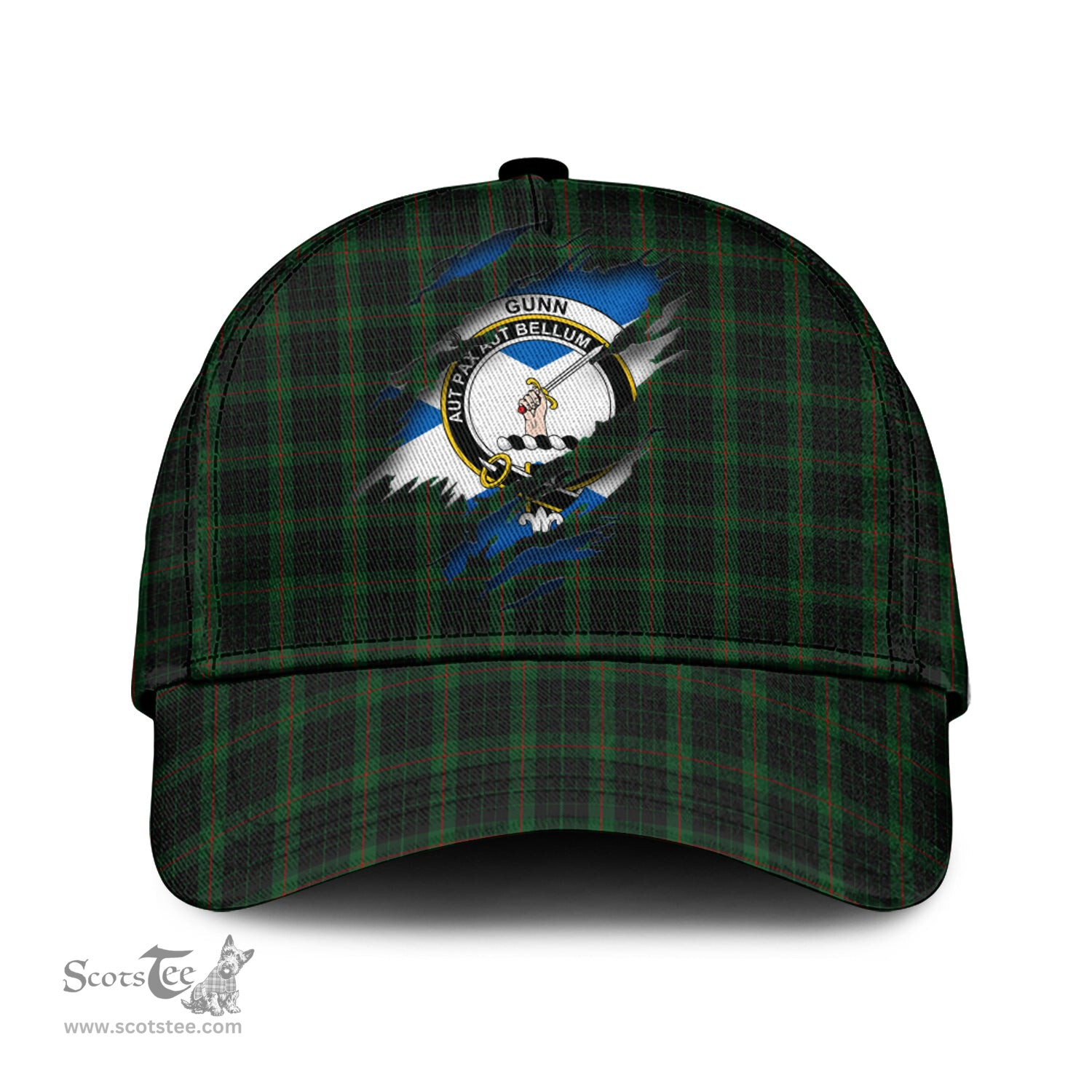 Scottish Gunn Logan Family Crest In Me Style Tartan Cap ScotsTee Shop - Tartan Plaid - scotstee.com