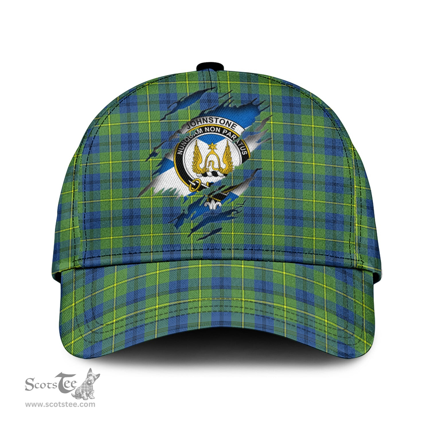 Scottish Johnstone Ancient Family Crest In Me Style Tartan Cap ScotsTee Shop - Tartan Plaid - scotstee.com