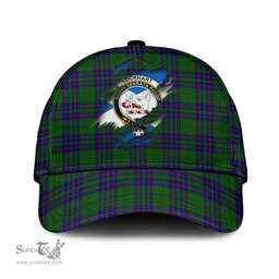 Scottish Lockhart Modern Family Crest In Me Style Tartan Cap ScotsTee Shop - Tartan Plaid - scotstee.com