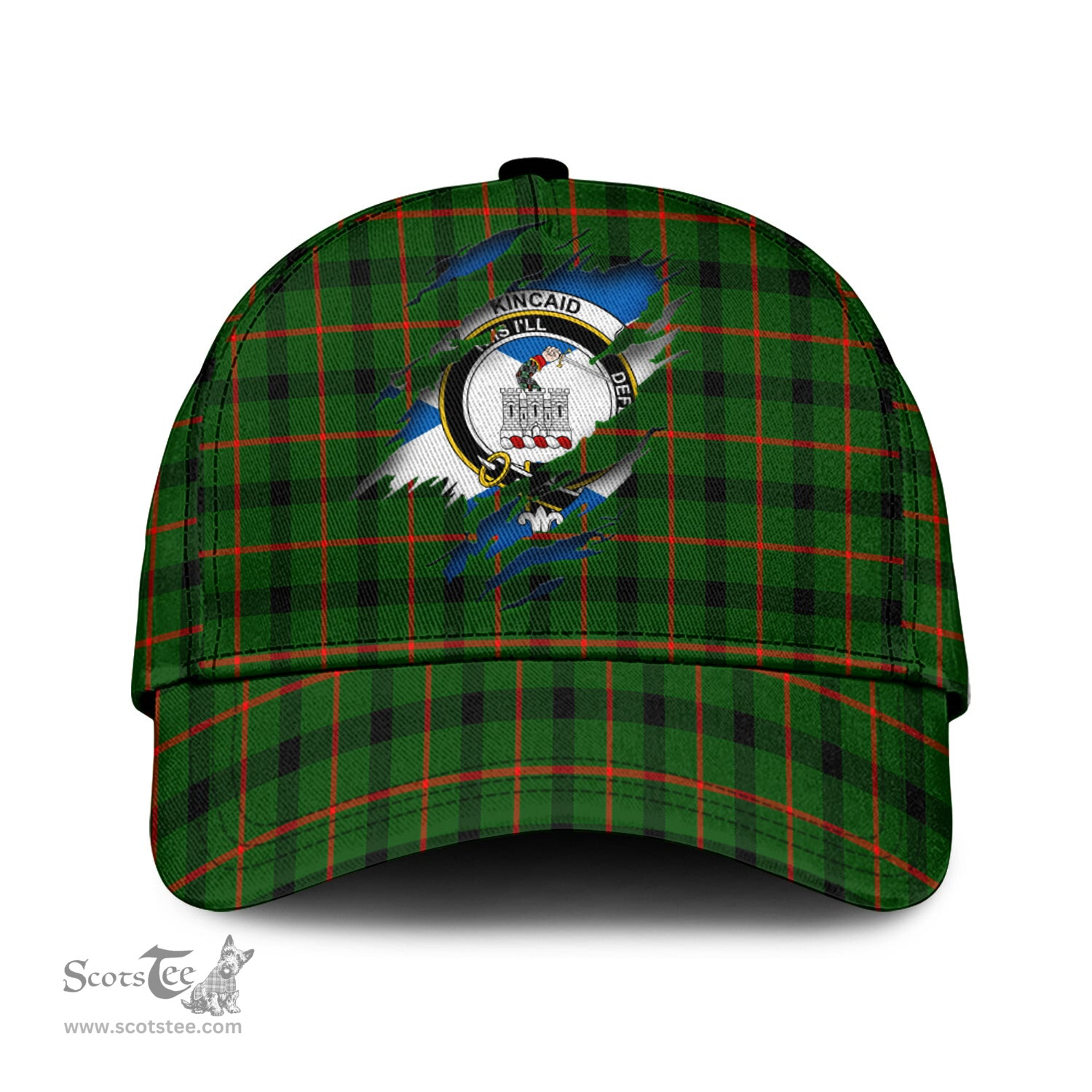 Scottish Kincaid Modern Family Crest In Me Style Tartan Cap ScotsTee Shop - Tartan Plaid - scotstee.com
