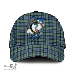 Scottish MacKinlay Ancient Family Crest In Me Style Tartan Cap ScotsTee Shop - Tartan Plaid - scotstee.com