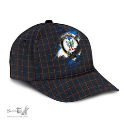 Scottish MacLaine of Lochbuie Hunting Family Crest In Me Style Tartan Cap ScotsTee Shop - Tartan Plaid - scotstee.com
