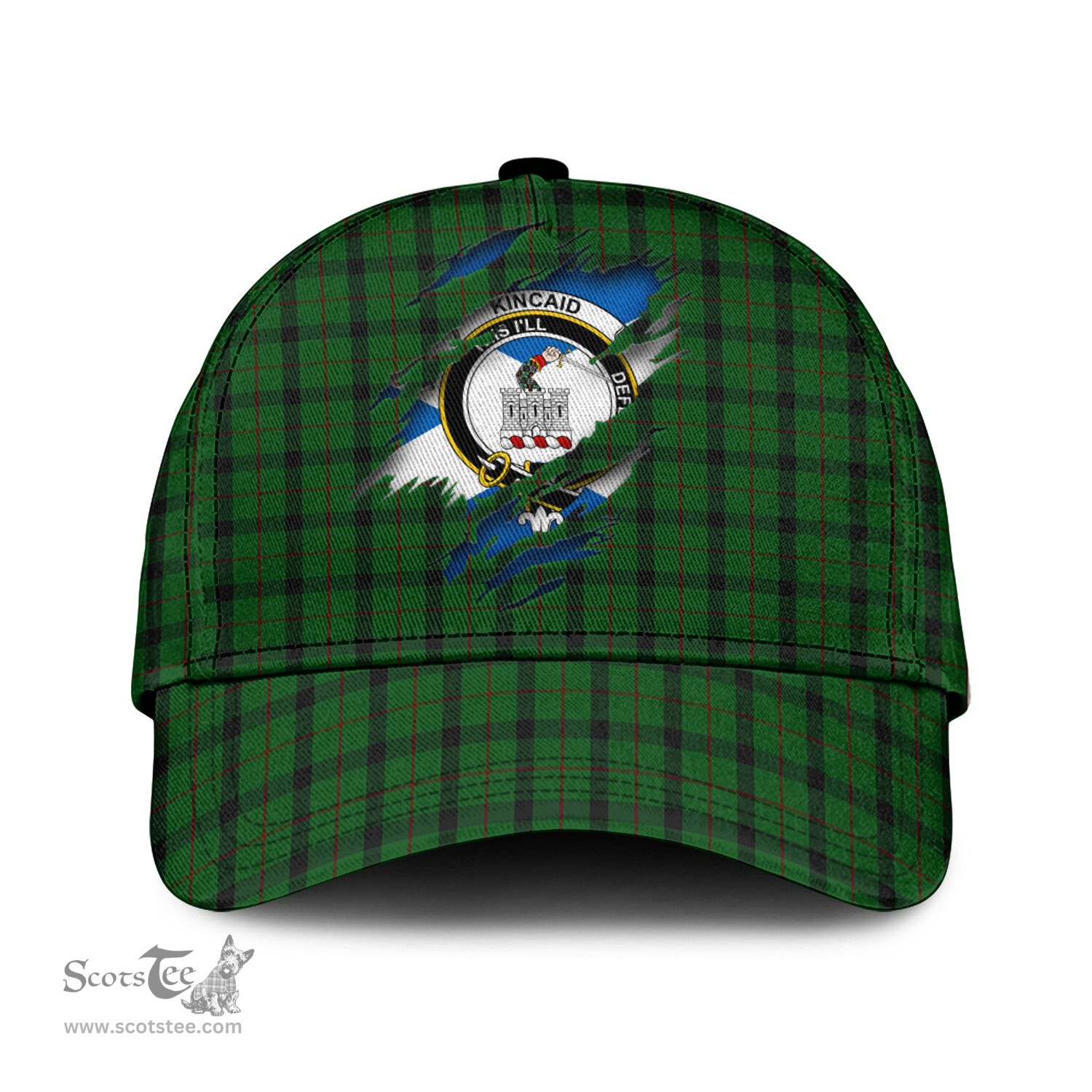 Scottish Kincaid Family Crest In Me Style Tartan Cap ScotsTee Shop - Tartan Plaid - scotstee.com