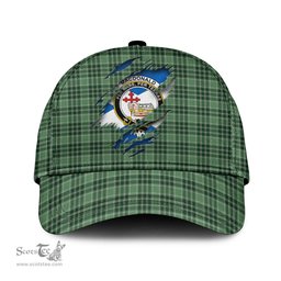 Scottish MacDonald Lord of the Isles Hunting Family Crest In Me Style Tartan Cap ScotsTee Shop - Tartan Plaid - scotstee.com